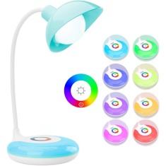 lampă de masă cu LED, lumină RGB de 256 culori pentru lectură, studiu, lucru