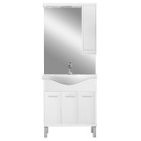 Set Mobilier Baie Leziter Nerva 75 Alb MDF - Complet, cu Lavoar Ceramic, Dimensiuni 82x75x48 cm