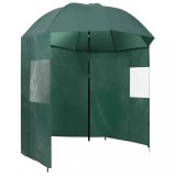 vidaXL Umbrelă pentru pescuit, verde, 220x193 cm 318835