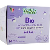 Absorbante de Zi din Bumbac Hipoalergenic 4 Picaturi Ecologic/Bio 14buc