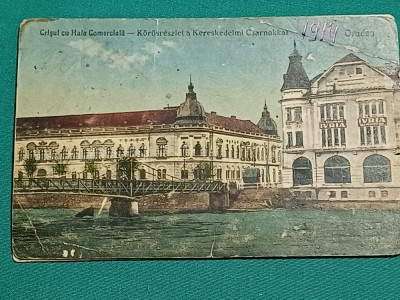 CARTE POȘTALĂ CRIȘUL CU HALA COMERCIALĂ* ORADEA / 1914 * foto