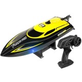 Cumpara ieftin Barca cu telecomanda iUni HJ812, RC Racing Speed Boat Drift, Viteza 25 km/h, 2.4GHz, Galben