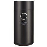 Rasnita de cafea Adler, 75 gr, 150 W, capac transparent, Negru