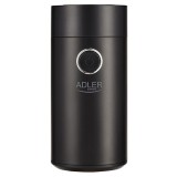 Rasnita de cafea Adler, 75 gr, 150 W, capac transparent, Negru