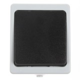 Intrerupator cap scara Hoff Cubik, aparent, 10A, IP54, gri + negru