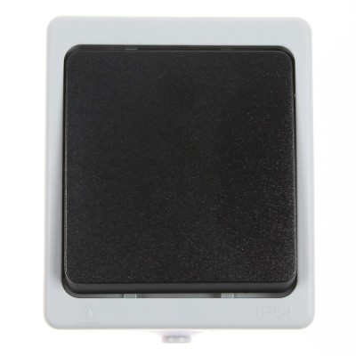Intrerupator cap scara Hoff Cubik, aparent, 10A, IP54, gri + negru foto