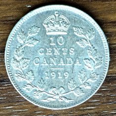 Moneda Canada - 10 Cents 1919 - Argint
