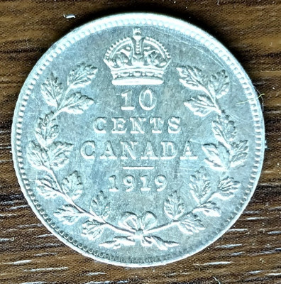 Moneda Canada - 10 Cents 1919 - Argint foto