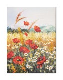 Cumpara ieftin Tablou Maci si margarete in camp pictat manual living, dormito, 70x50cm ulei pe panza in cutit efect 3D, Valentin Pop