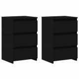 vidaXL Noptiere, 2 buc., negru, 40x35x62,5 cm, PAL