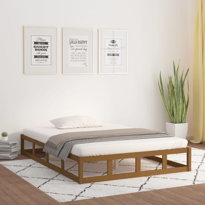 vidaXL Cadru de pat, maro miere, 120x200 cm, lemn masiv 820794