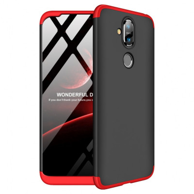 Husa NOKIA 8.1 - GKK 360 Full Cover (Rosu/Negru) foto