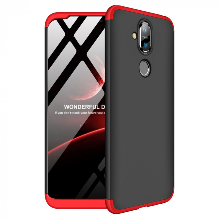 Husa NOKIA 8.1 - GKK 360 Full Cover (Rosu/Negru)