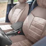 Cumpara ieftin Set Huse Scaune insertii de piele ecologica Skoda Octavia (2009-2019) Bej, Umbrella