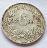 309. Moneda Africa de Sud 6 pence 1896 (Argint 0.925) (tiraj 205.480 buc)