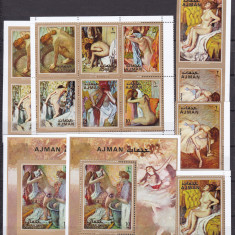 Ajman 1971 pictura Degas MI 835-842 A+B bl. 276 A+B MNH