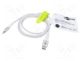 Cablu USB 2.0 Apple Lightning și USB C 1m alb silicon Goobay