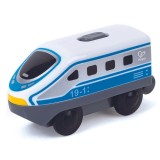 Locomotiva alba de jucarie cu baterii pentru copii, Hape