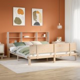 VidaXL Pat cu bibliotecă fără saltea, 180x200 cm, lemn masiv de pin 3322672