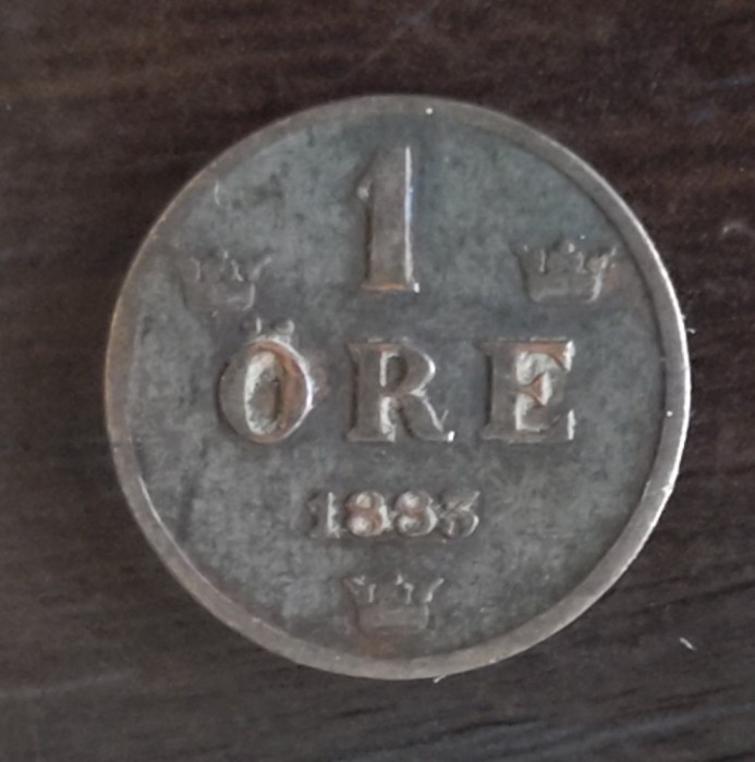 Moneda Suedia - 1 Ore 1883