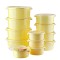 Set 12 Cutii alimente (4X500 ml, 4X1000 ml, 4X2000 ml), Galben, Capac cu dispozitiv de eliberare aer