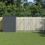 VidaXL Cușcă de c&acirc;ine cu țarc antracit 214x865x181 cm oțel galvanizat
