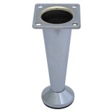 Picior mobila, universal, metalic, reglabil, crom lucios, rotund, 100 mm
