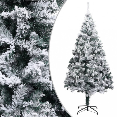 Pom de Crăciun artificial cu zăpadă, verde, 180 cm, PVC foto