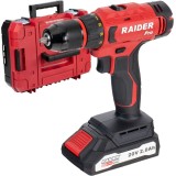 Raider RDP-PCDI20 - Masina de gaurit si insurubat cu percutie cu 1 acumulator Li-Ion 20 V 2 Ah 50 Nm led iluminare valiza plastic