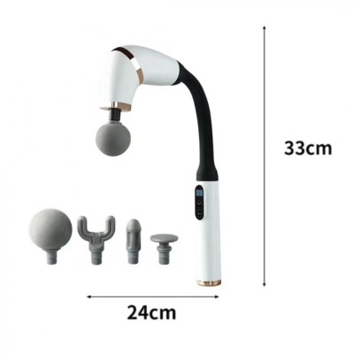 Aparat Profesional de Masaj Tip Pistol cu Extensie, Pentru Umeri, Abdomen, Picioare, Coapse, Fizioterapie, Tonifiere, Anticelulitic, Vibromasaj, Acumu foto