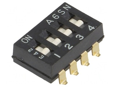 Comutator DIP-SWITCH 4 Secțiuni ON-OFF 24VDC foto