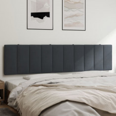 vidaXL Pernă tăblie de pat, gri &amp;icirc;nchis, 200 cm, catifea foto