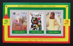 SAU TOME E PRINCIPE-MARI PICTORI SPANIOLI-1 S/Sh.-dantelat-MNH**-STP 164 foto