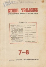 Studii Teologice - Revista Institutelor Teologice din Patriarhia Romana, Nr. 7-8/1951 foto