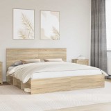 Cumpara ieftin Cadru de pat Stejar Sonoma 200 x 200 cm Lemn de pin masiv