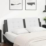 VidaXL Pernă pentru tăblie pat, alb și negru, 160cm, piele artificială