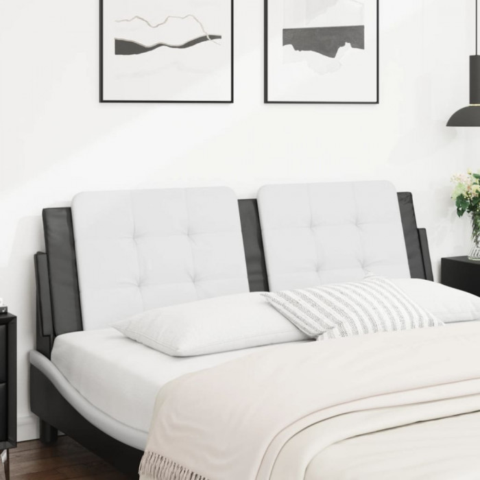 Perna pentru tablie pat, alb si negru, 160cm, piele artificiala GartenMobel Dekor