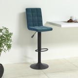 VidaXL Scaun de bar, albastru, catifea