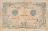 FRANTA 20 FRANCS FRANCI 27-12-1912 Uzata