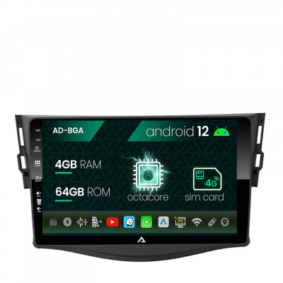 Navigatie Toyota RAV4 (2006-2013), Android 12, A-Octacore 4GB RAM + 64GB ROM, 9 Inch - AD-BGA9004+AD-BGRKIT096 foto