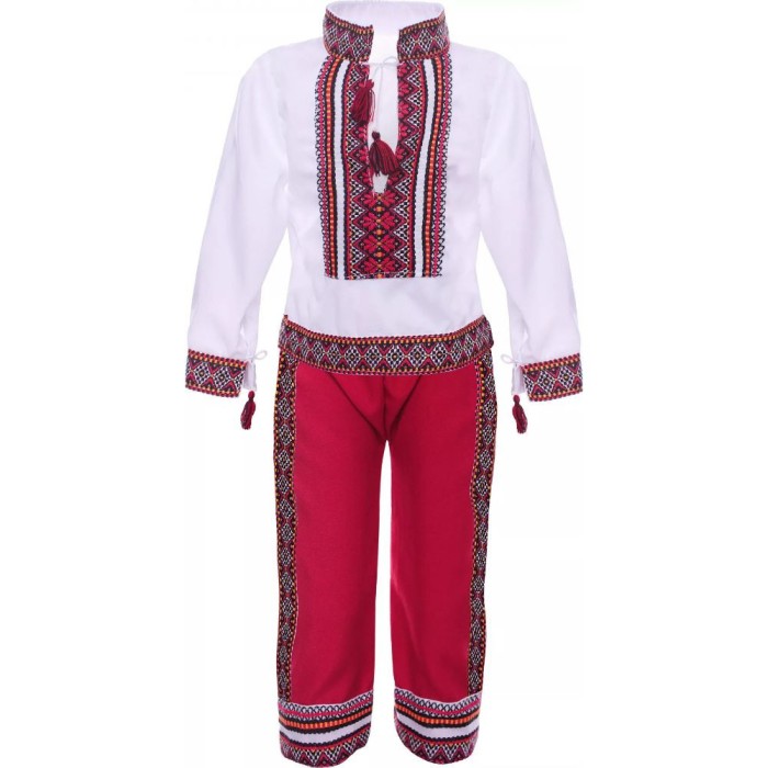 Costum Popular pentru baieti, rosu 2 ani 92 cm