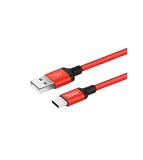 Cablu de date Hoco Premium USB C Tip-C la USB 2.0 2A-Lungime 2 Metri-Culoare Roșu