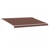 Cumpara ieftin Copertina manuala cu LED solar 4,5 x 3,5 m Maro 100% Polyester