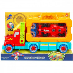 Set transportator cu masinuta de curse, in gentuta, Zapp Toys