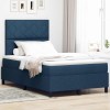 VidaXL Pat cu arcuri cu saltea albastru 120 x 200 cm țesătură 3342941