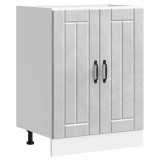 Dulap baza chiuveta Gossi Lucca, lemn prelucrat gri beton, 60x46x81.5 cm, picioare reglabile, depozitare bucatarie