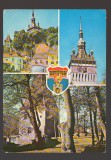 CPIB 24497 CARTE POSTAL - SIGHISOARA, MOZAIC, STEMA, SCRISA SI NECIRCULATA, 1978