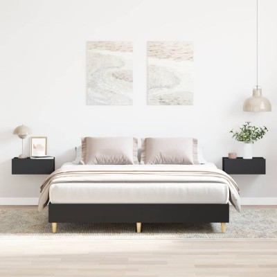 vidaXL Cadru de pat fără saltea, negru, 150x200 cm, lemn prelucrat 3328709 foto