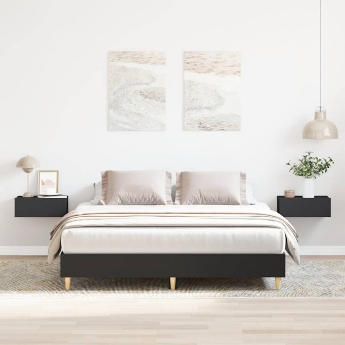 vidaXL Cadru de pat fără saltea, negru, 150x200 cm, lemn prelucrat 3328709