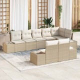 Cumpara ieftin Set de canapele pentru grădină cu pernă 8 pcs bej și crem